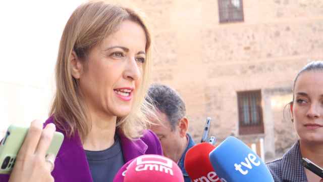 Cristina Maestre, vicesecretaria general del PSOE de Castilla-La Mancha, este lunes en Toledo