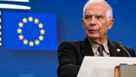 El jefe de la diplomacia europea, Josep Borrell, en la rueda de prensa de este lunes en Bruselas