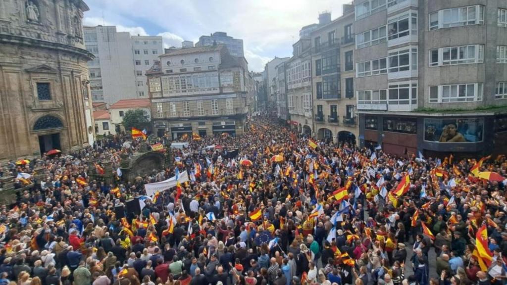 Protesta contra la amnistía en Pontevedra.