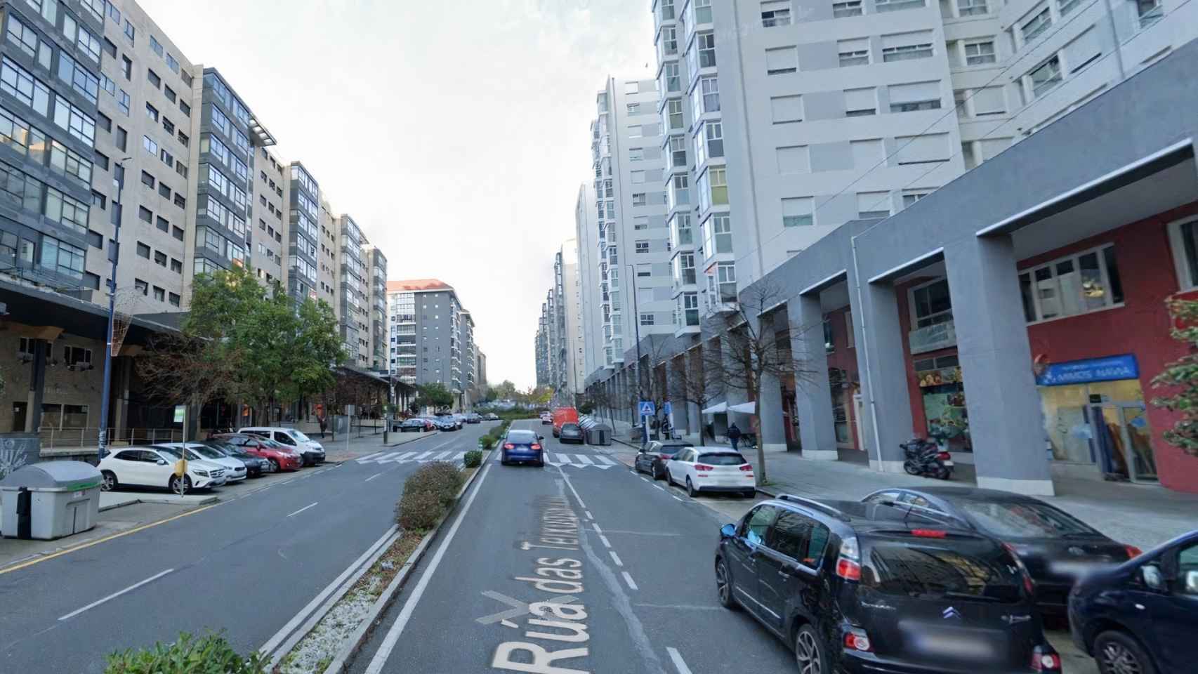 Calle Teixugueiras, en Vigo.