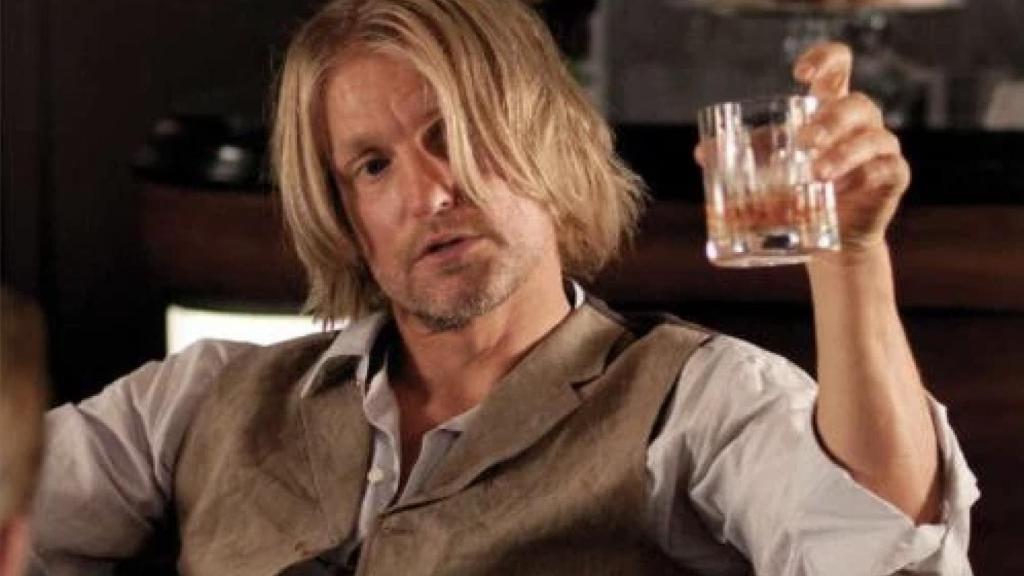 Haymitch Abernathy (Woody Harrelson) en la saga 'Los juegos del hambre'