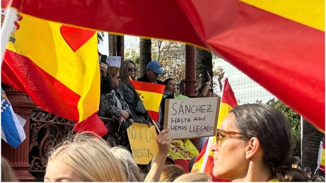 Manifestación contra la amnistía en A Coruña.