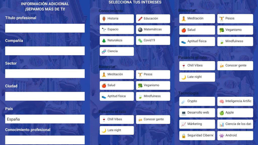 Intereses e información pedida por Xattering