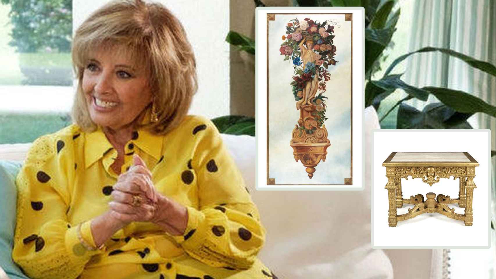 Del cuadro floral de 950 euros a la consolta de estilo Luis XIV: la lista de los muebles de Teresa Campos que salen a subasta