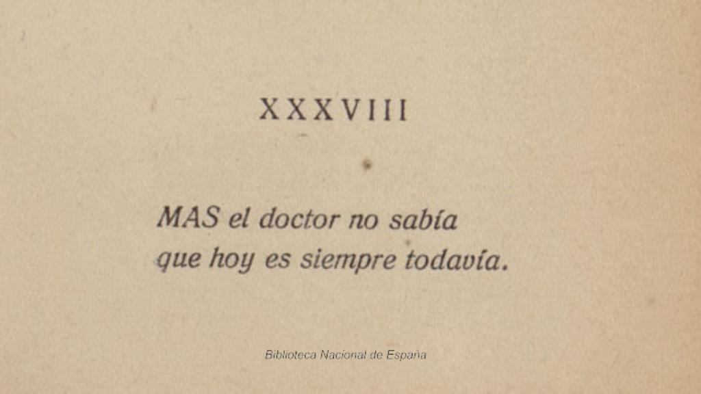 Versos originales de Antonio Machado en la parte XXXVIII de 'Proverbios y cantares'. Biblioteca Nacional