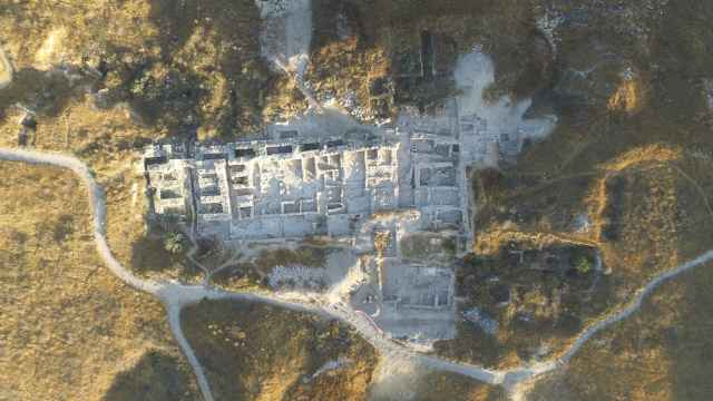 Imagen aérea de las excavaciones en el yacimiento de Gézer.