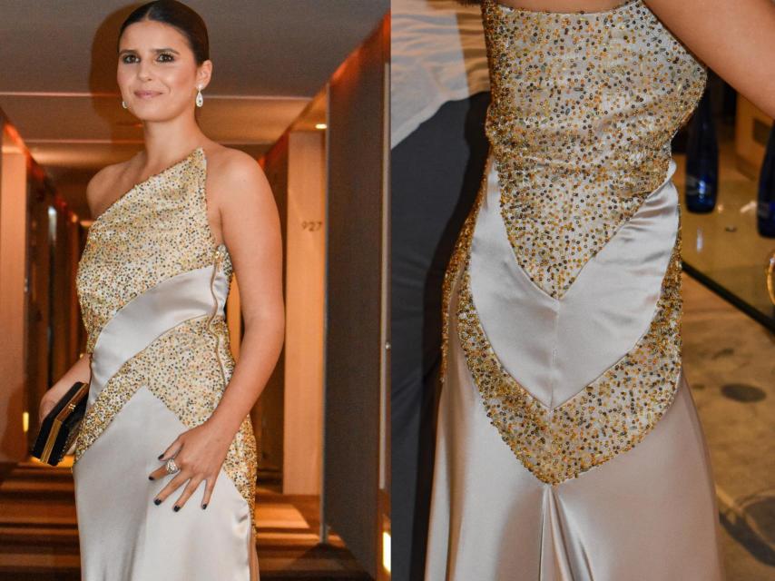 Dos imágenes del vestido de Tana Rivera en un montaje de EL ESPAÑOL.