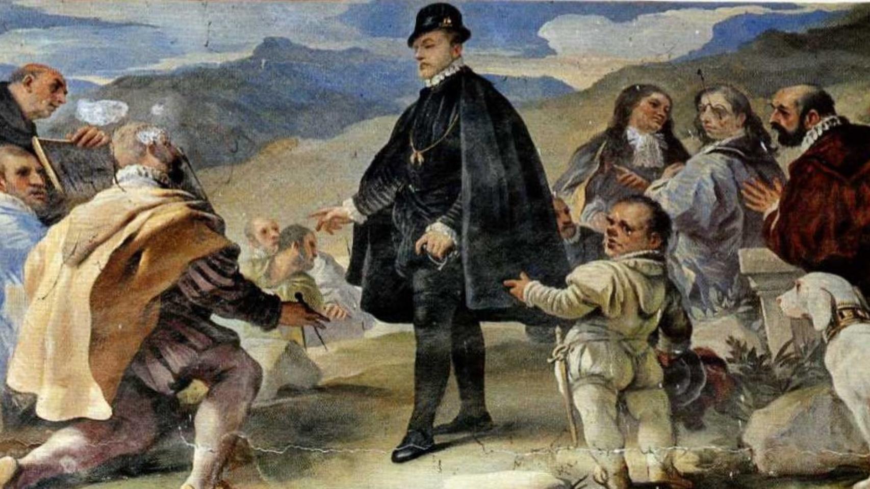 Imagen de Felipe II y Miguel de Antona.