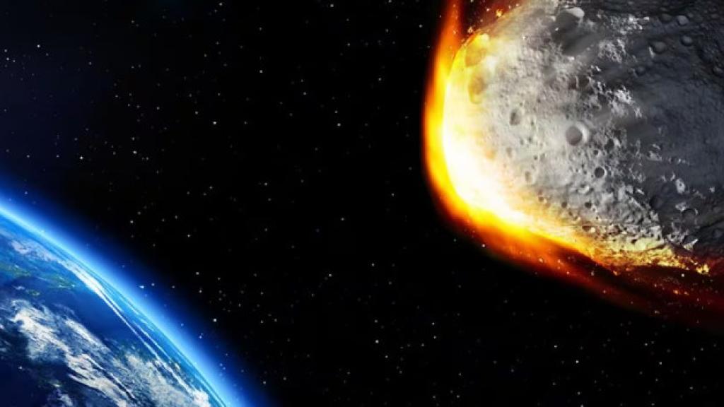 Recreación de un asteroide pasando cerca de la Tierra