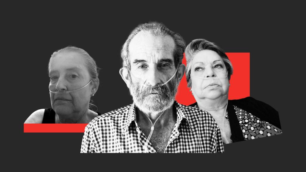 De izquierda a derecha, Julia Rodríguez José Alfonso Poveda y María Martín, pacientes de EPOC.