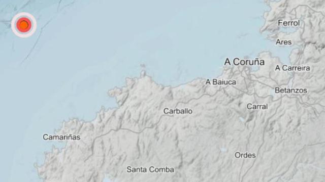 Terremoto frente a la costa de la provincia de A Coruña.