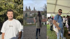 Estudiantes de intercambio en Santiago. Gonçalo (izquierda), Marija (centro) y Raffaele (derecha).