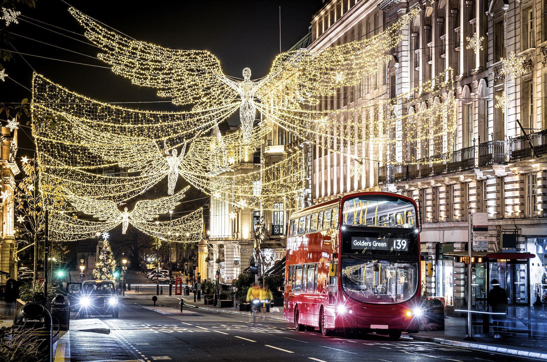 La ciudad de Londres durante la Navidad.