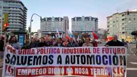 Imagen de la manifestación convocada por la CIG este jueves en Vigo.