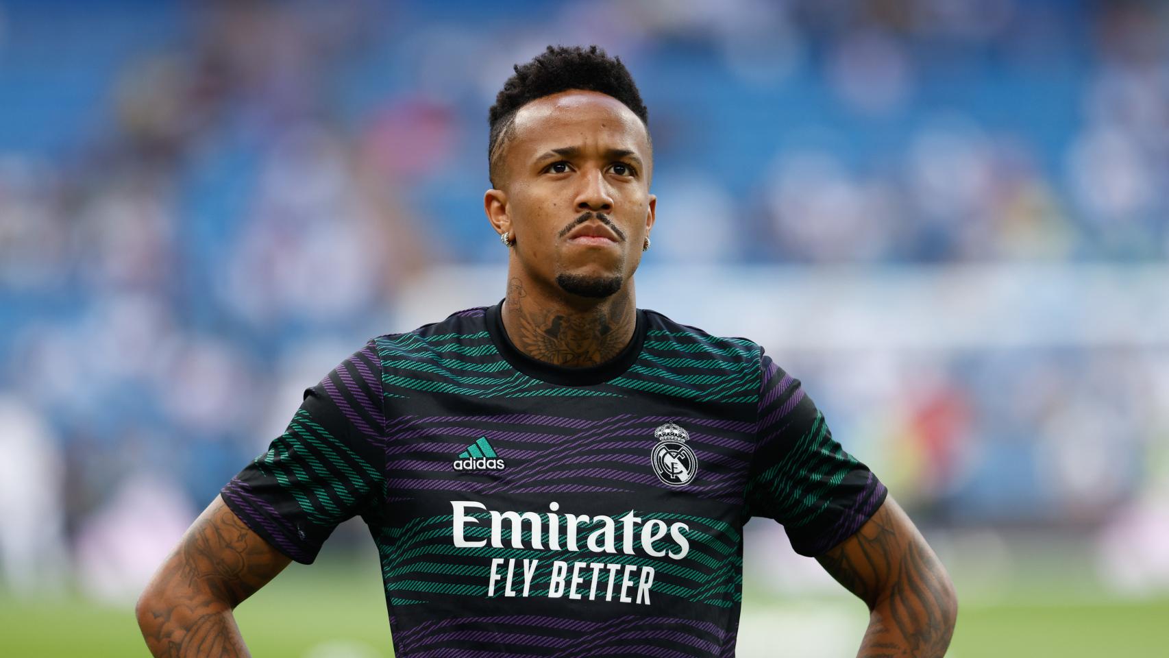 Militao, antes de un partido con el Real Madrid