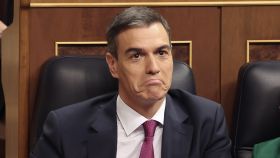 El presidente del Gobierno, Pedro Sánchez, durante el debate de investidura