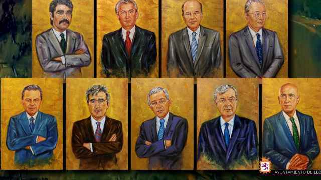 Cartel anunciador de la colección de retratos de alcaldes de León