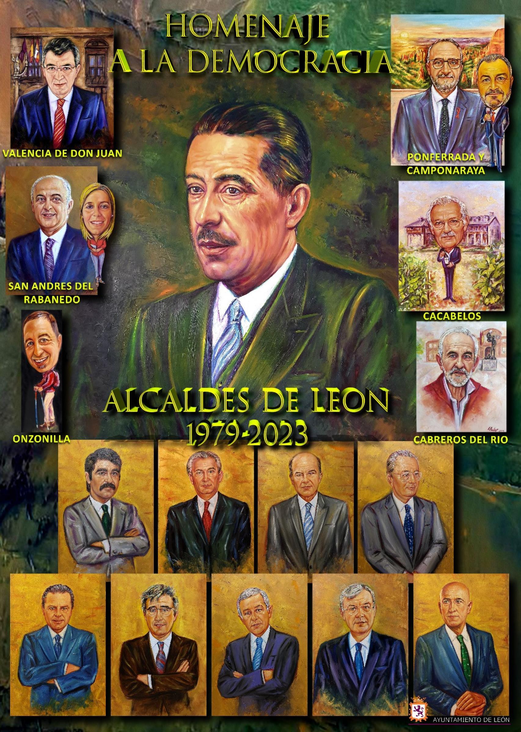 Cartel anunciador de la colección de retratos de alcaldes de León