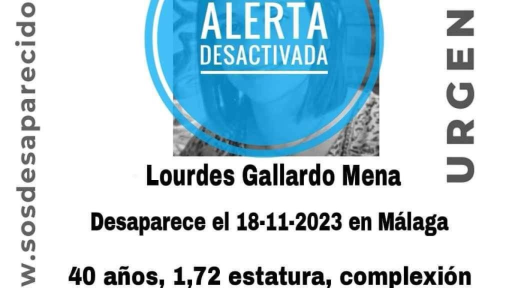 Localizan a Lourdes Gallardo, la mujer de 40 años desaparecida este sábado en Málaga