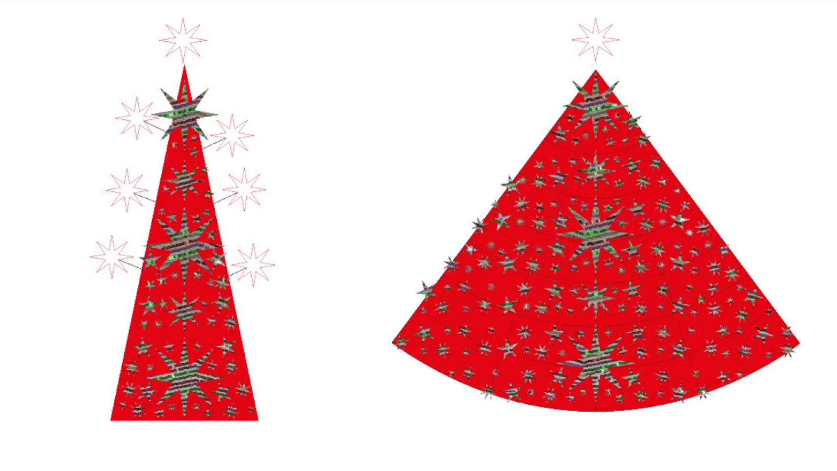 Detalle del boceto del árbol de Navidad de Roberto Verino.