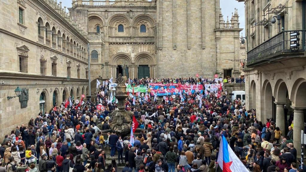 Manifestación del profesorado gallego en Santiago de Compostela