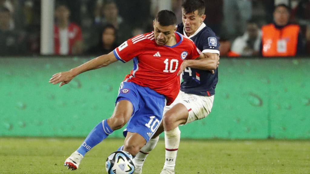 Alexis Sánchez, durante el Chile - Paraguay.