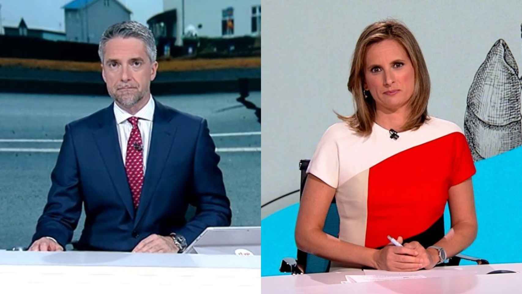 Carlos Franganillo y Ana Roldán en 'Telediario' de La 1.
