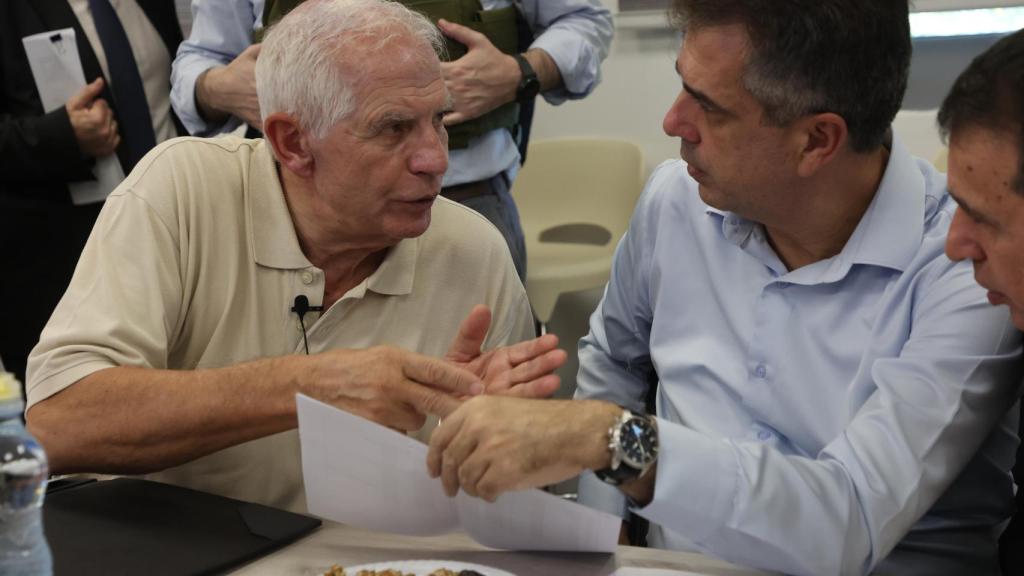 Josep Borrell, durante su comparecencia conjunta con el ministro de Exteriores de Israel, Eli Cohen