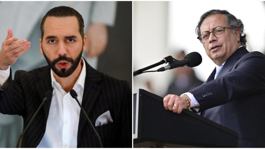 Nayib Bukele, presidente de El Salvador, y Gustavo Petro, presidente de Colombia.