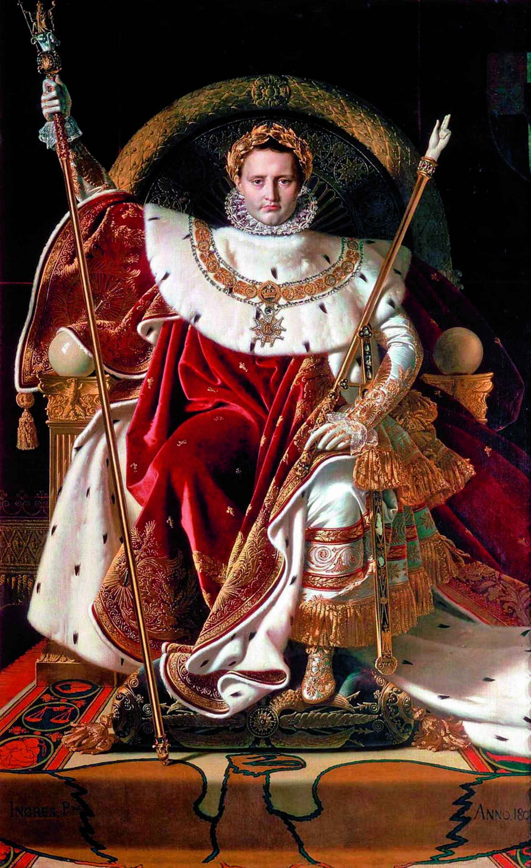 Jean-Auguste-Dominique Ingres: 'Napoleón I en su trono imperial', 1806.