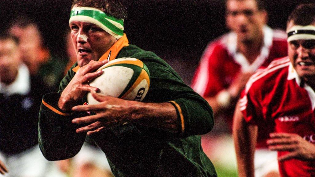 Hannes Strydom, durante un partido de rugby con Sudáfrica.