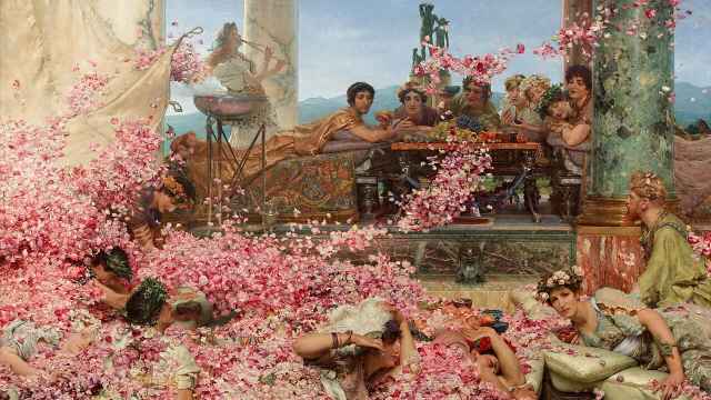 'Las rosas de Heliogábalo', un cuadro de Lawrence Alma-Tadema que reconstruye cómo el emperador asfixió con pétalos a sus invitados.