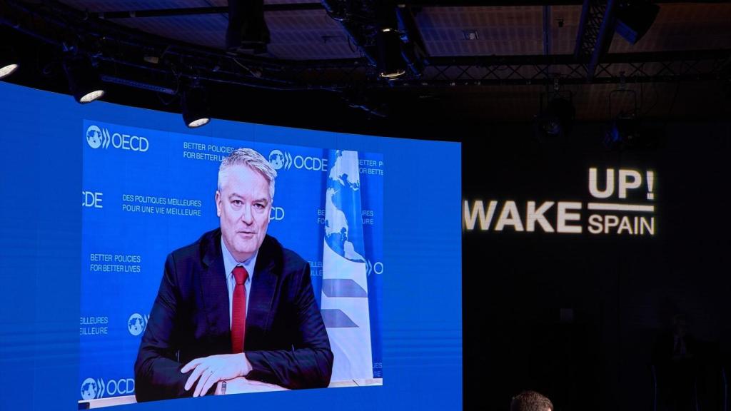 El secretario general de la OCDE, Mathias Cormann, durante la pasada edición del Wake Up, Spain!