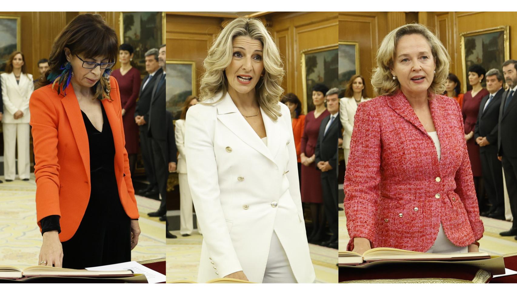 Yolanda Díaz, Ana Redondo y Nadia Calviño