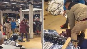 Una mujer pierde los nervios en una tienda de Bershka en Burgos.