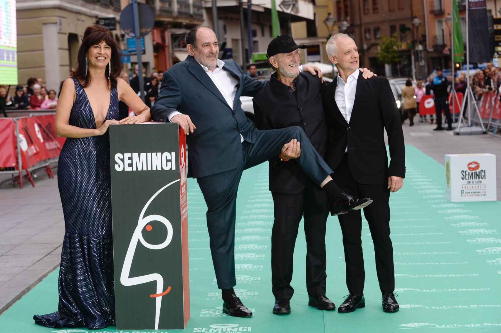 Ana Redondo en la última edición de la Seminci junto a los actores Karra Elejalde, Javier Angulo e Ivan Barnev