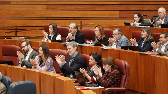 La bancada socialista en el pleno de las Cortes de este miércoles.