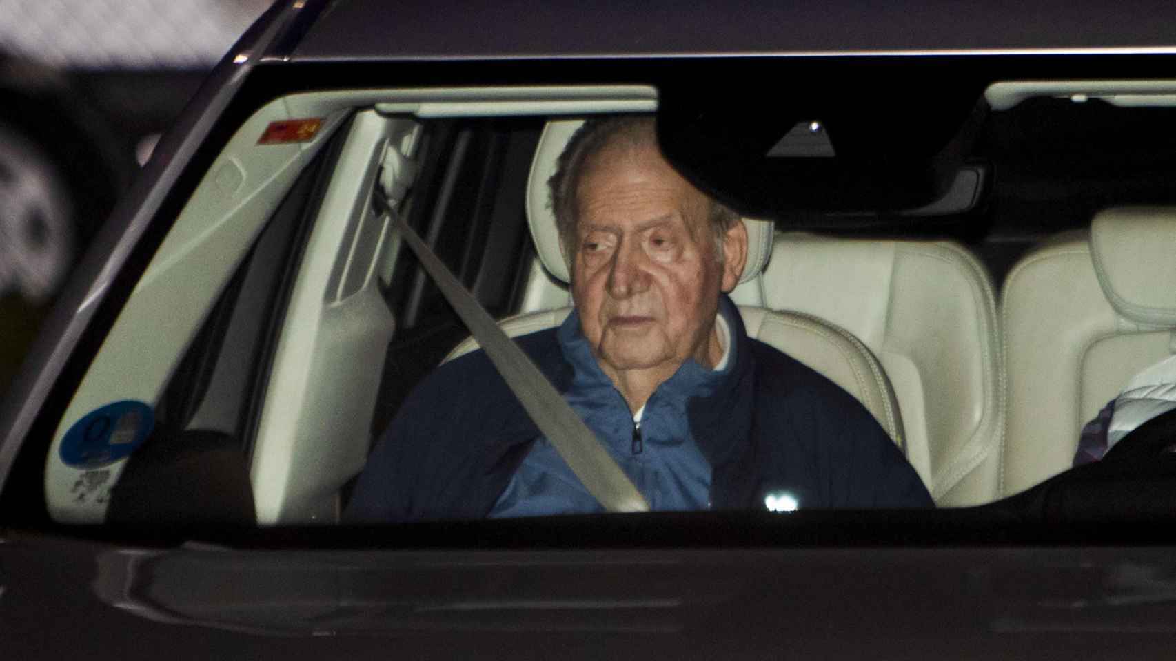 El emérito Juan Carlos a su llegada a Sanxenxo.
