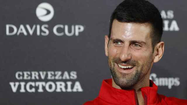 Novak Djokovic, durante la rueda de prensa previa al partido ante Gran Bretaña de la Copa Davis