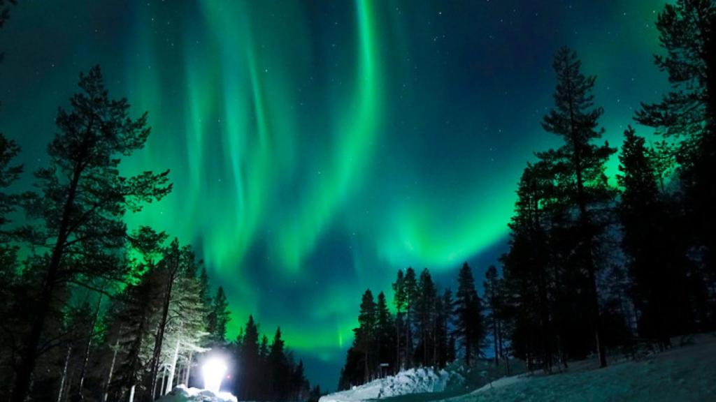 Auroras boreales en Laponia.