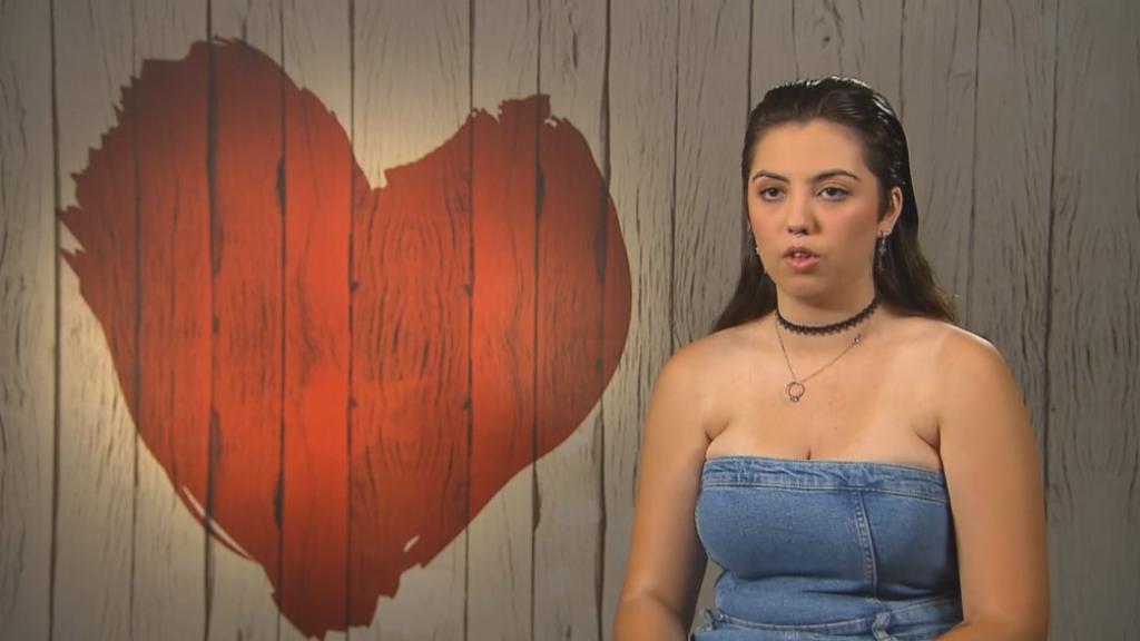 María durante su cita en 'First Dates'.