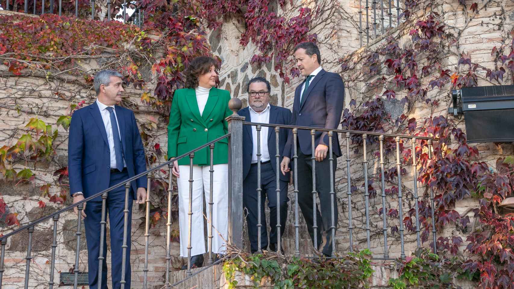 Velázquez y Franco junto al delegado de la Junta en Toledo, Álvaro Gutiérrez, y el director de Forbes España, Ignacio Quintana.