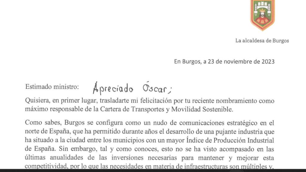 Carta a Oscar Puente