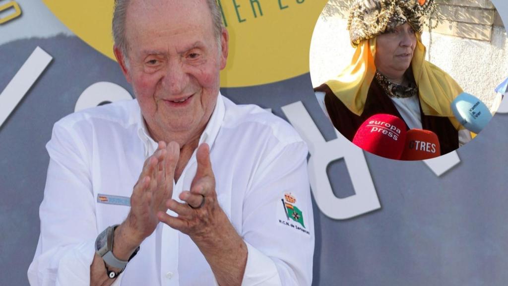 El emérito Juan Carlos I junto a uno de los pajes que lo han visitado en un montaje de EL ESPAÑOL.