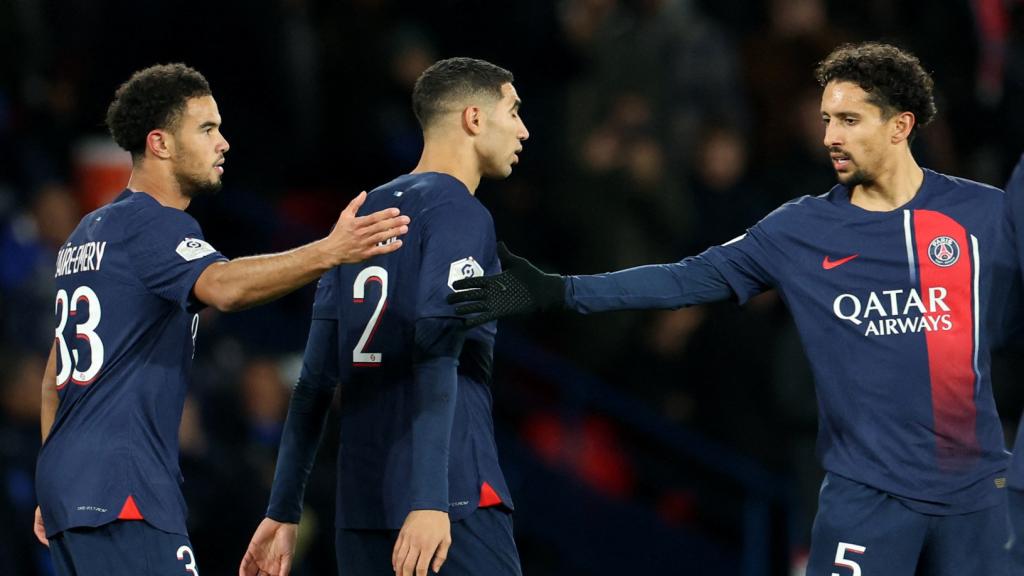 Zaïre-Emery y Marquinhos, con el PSG