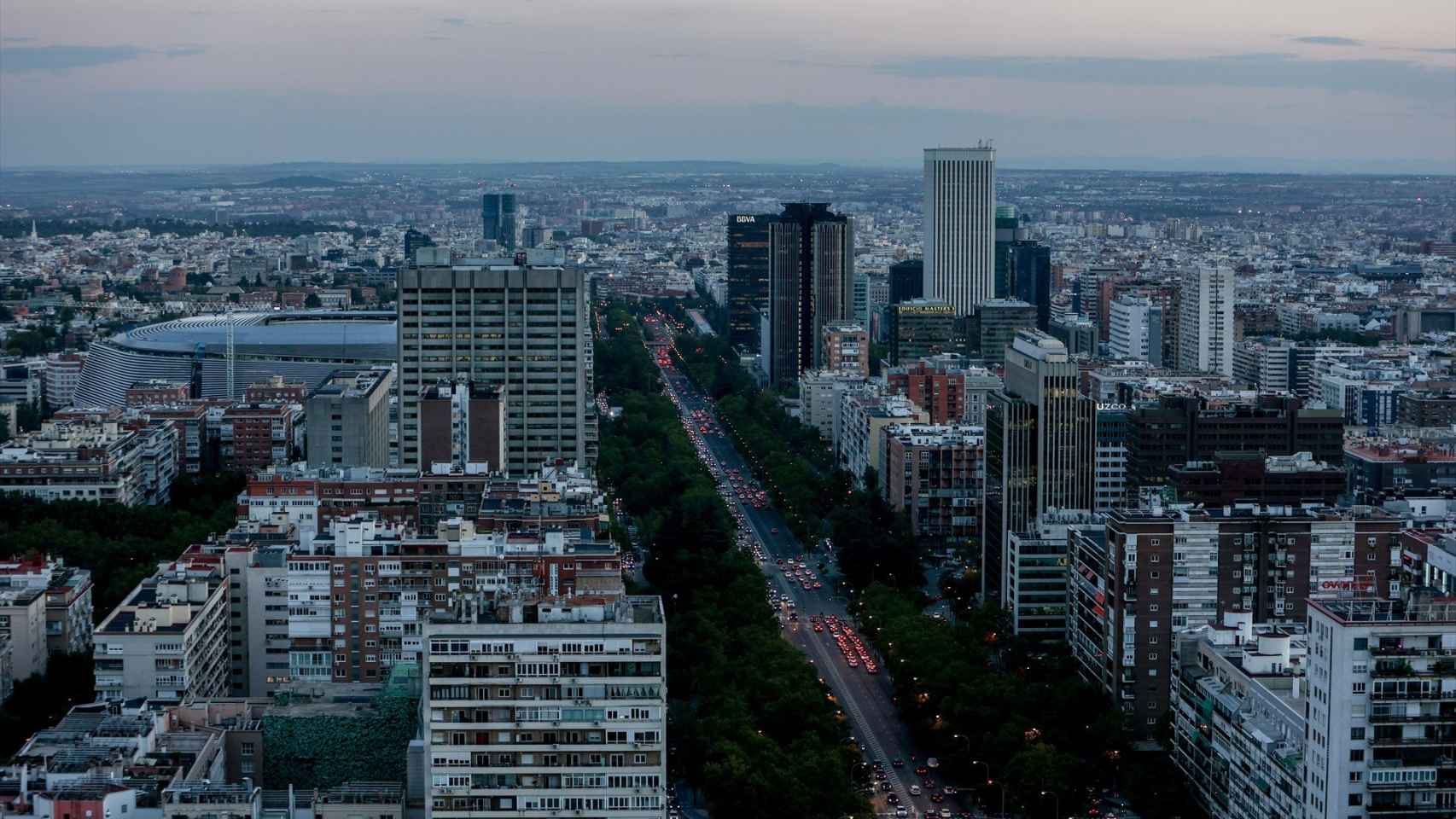 Vista aérea de la ciudad de Madrid