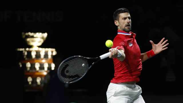Novak Djokovic durante la Copa Davis 2023