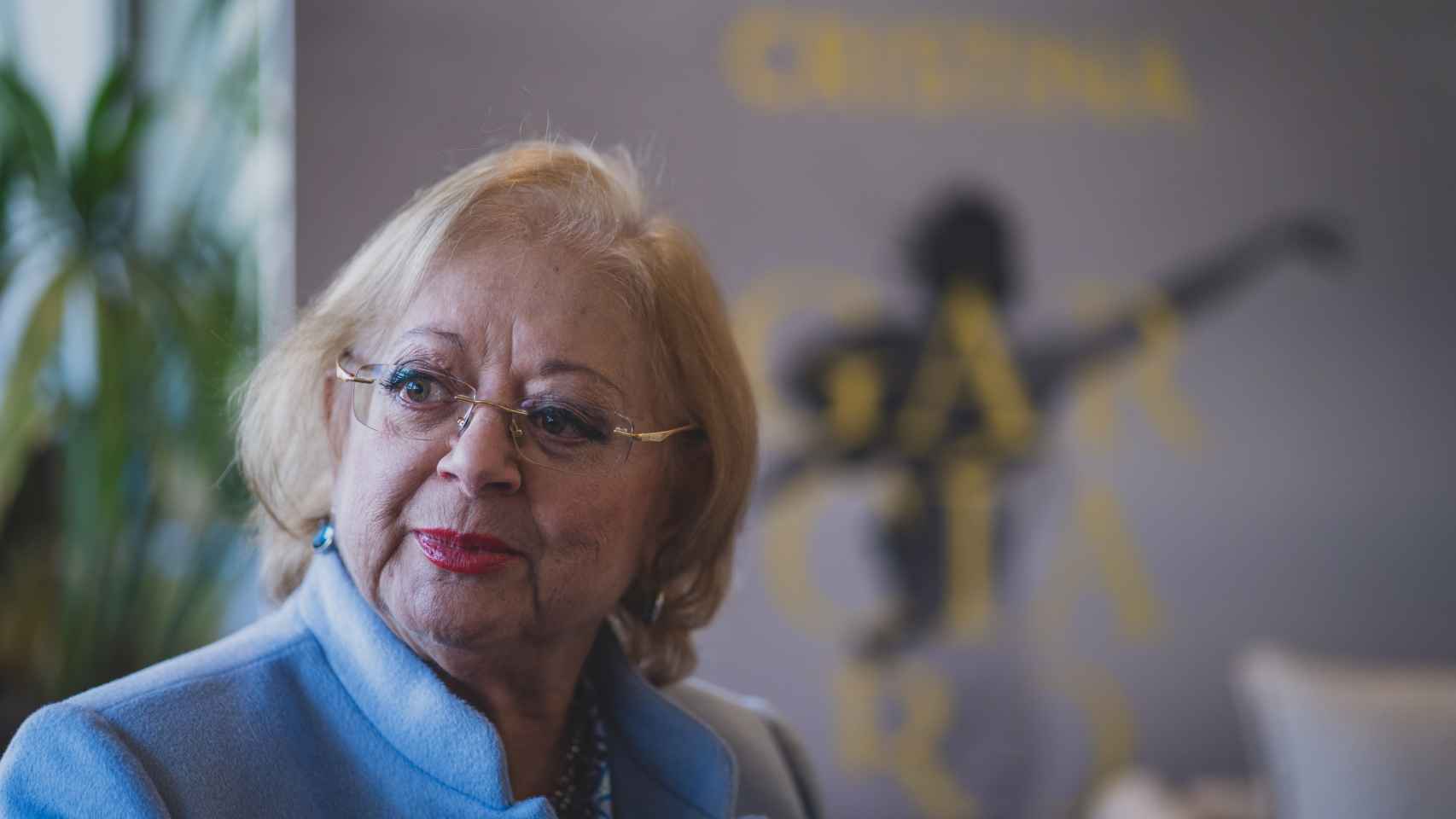 Cristina García Rodero durante la entrevista, en la Fundación Juan March / Foto: Rodrigo Mínguez.