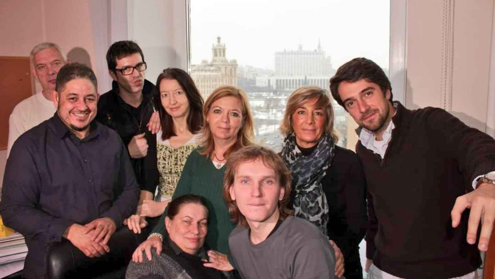 Imagen junto a sus compañeros de la corresponsalía de RTVE en Moscú