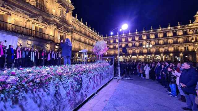 Acto en la Plaza Mayor de Salamanca contra la violencia de género